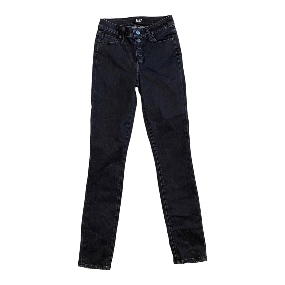 Paige Black Hoxton Ankle Peg Black Jeans Size 26 All Button Fly